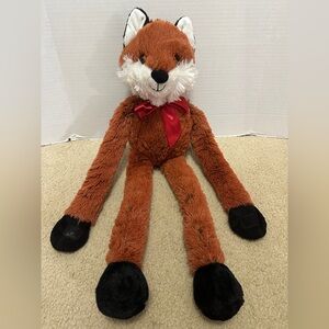 Walmart Fox Plush 25” Stuffed Animal Hook & Loop Locking Hands W/ Bow
